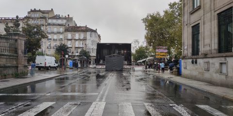 Escenario fiesta Samaín halloween en Progreso Ourense
