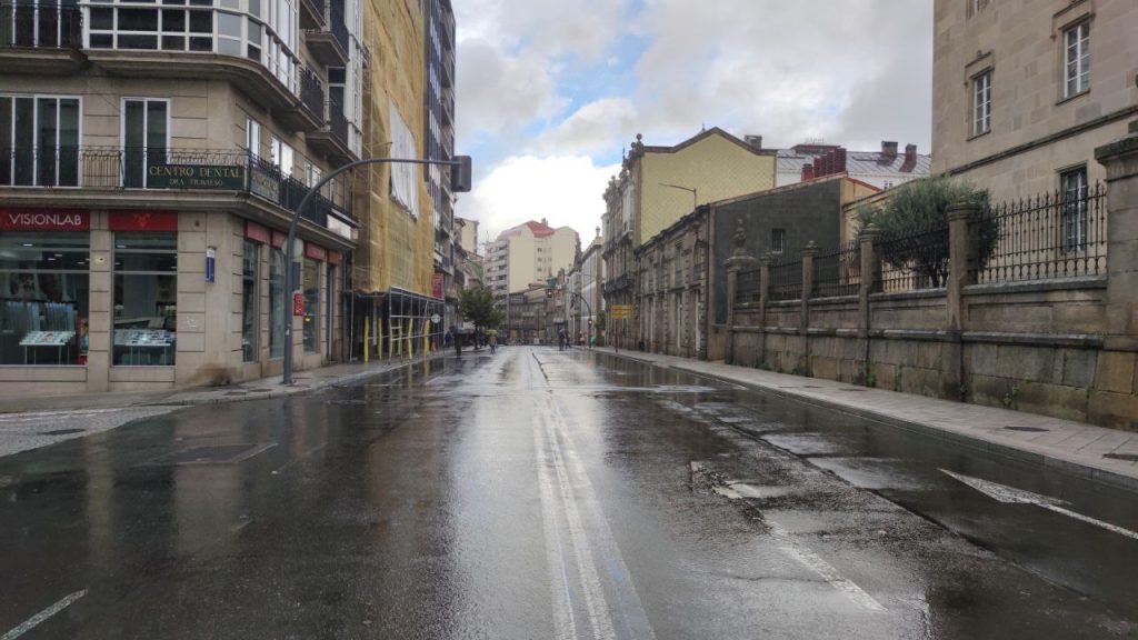Calle Progreso lluvia