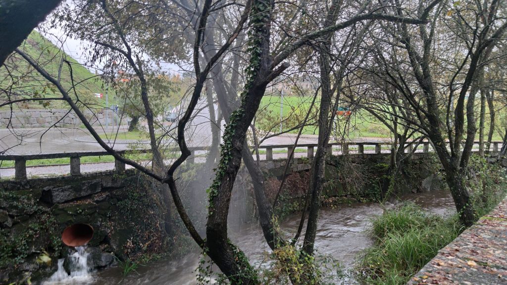 Agua en el Río Barbadás por lluvia