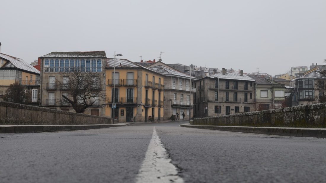 Nieve en Allariz y mucho frío