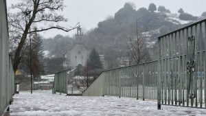 Nieve en Allariz y mucho frío