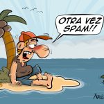 Naufrago recibe spam en su isla chistes gráficos humor Xosevich 23