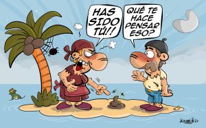 Chiste cortos de Leiras náufrago y la cosa en la isla humor Xosevich 23