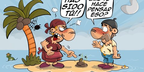 Chiste cortos de Leiras náufrago y la cosa en la isla humor Xosevich 23