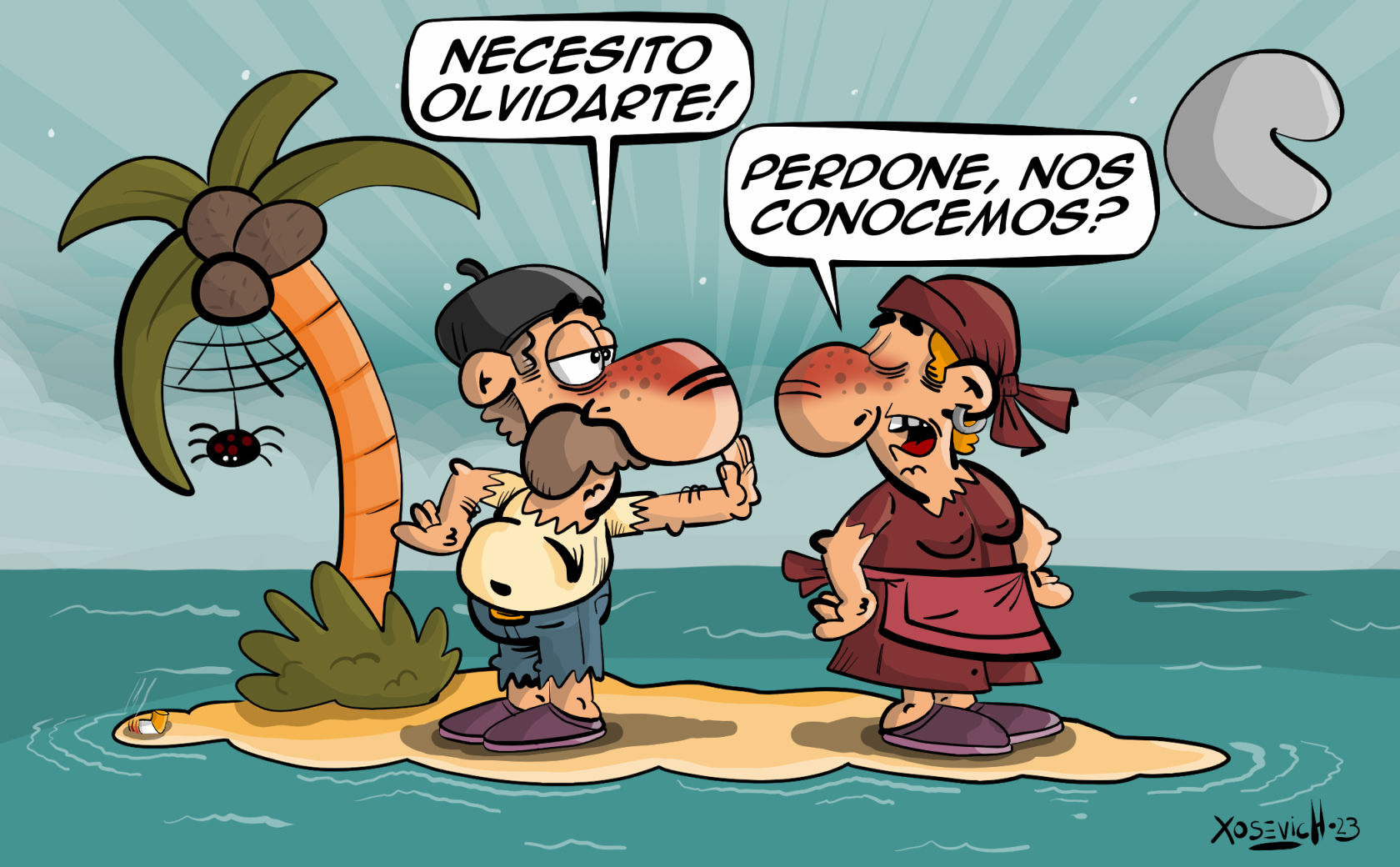 Chistes cortos y Humor gráfico de Leiras necesitando olvidar Xosevich 23