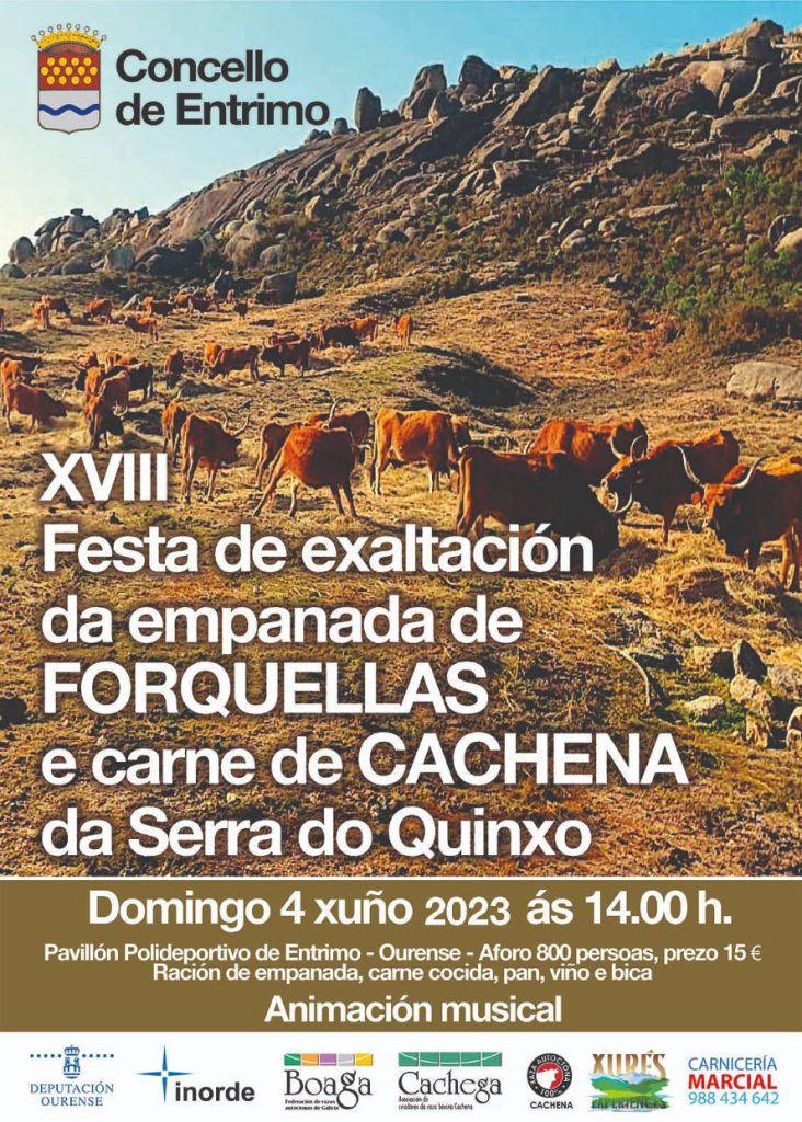 Cartel XVIII Fiesta de exaltación de la empanada de forquellas y carne de cachena de la Serra do Quinxo