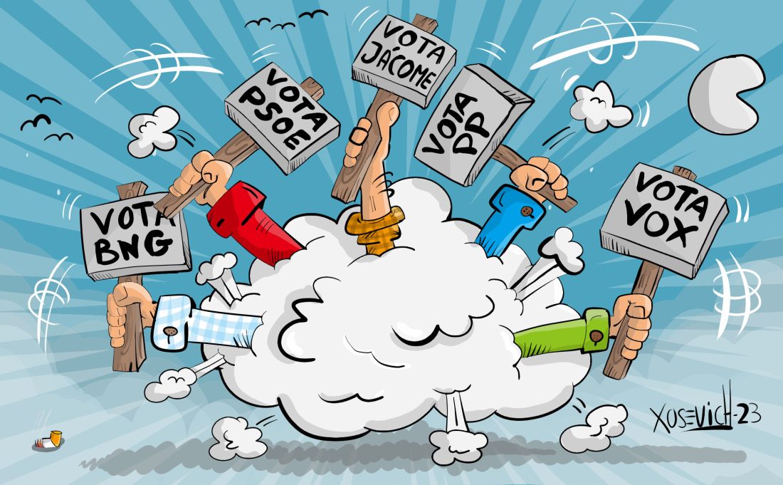 Chiste grafico votar elecciones municpales ourense Jácome y Cabezas y Paco rodríguez y Vox y BNG Xosevich 2023