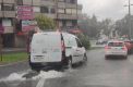 Alcantarilla colapsada por la lluvia en Salesianos