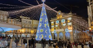 Plaza Mayor con luces de Navidad