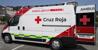 Ambulancia de Cruz Roja en operativo