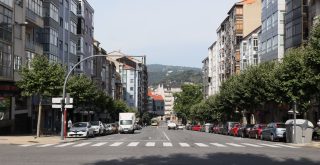 Calle Coruña en el Posío en Ourense