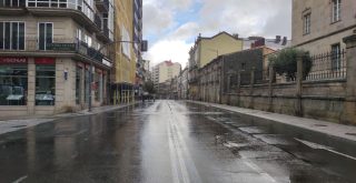 Calle Progreso lluvia