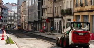 Maquinaria en las obras de la avenida de Portugal